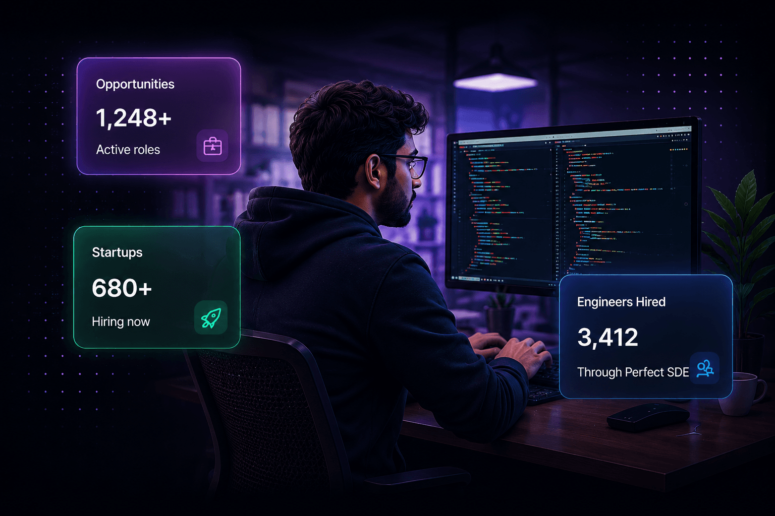 Software engineer working at a startup