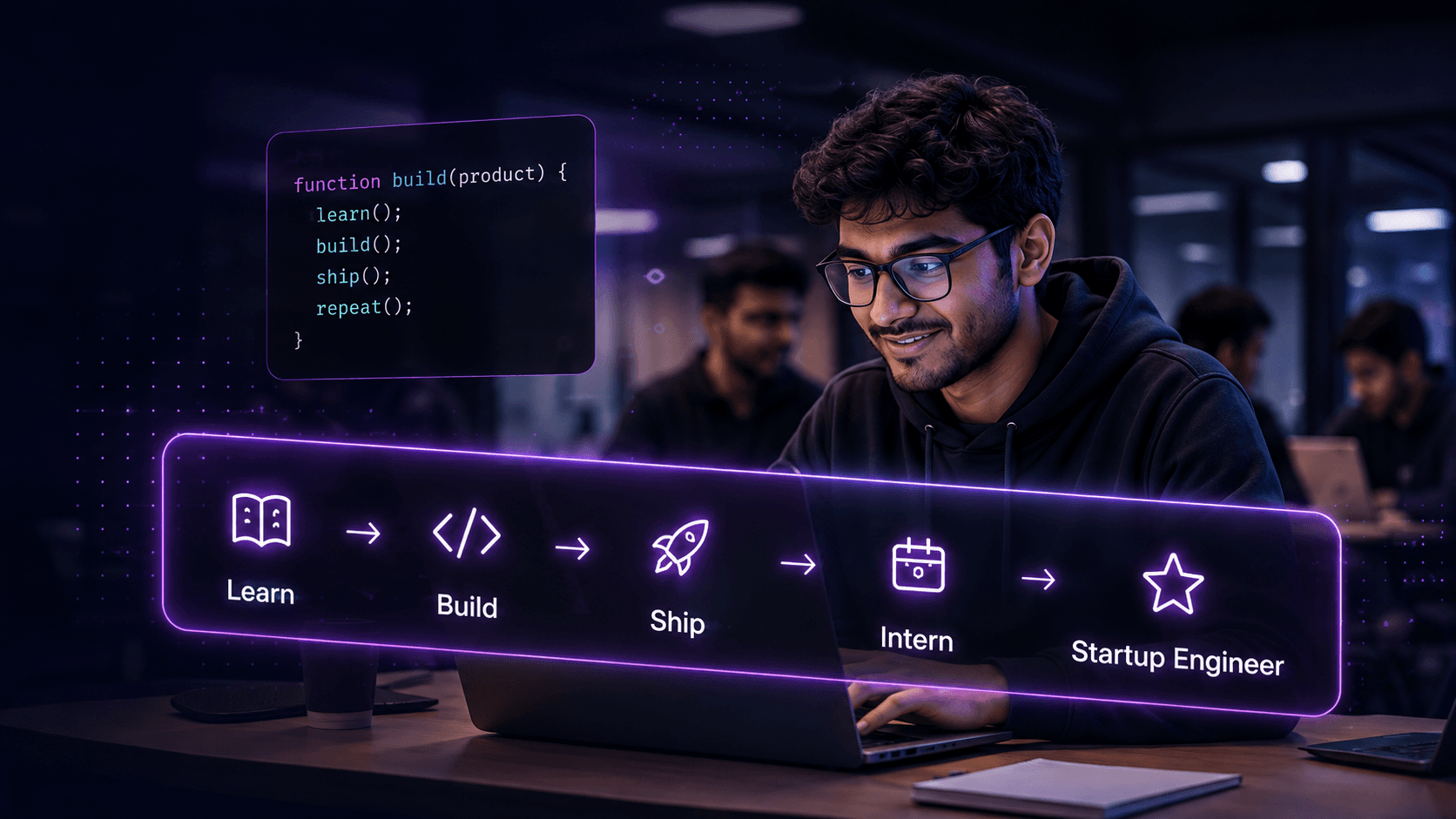 Student learning and becoming a startup engineer